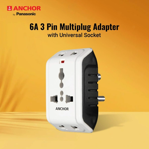 Anchor 6 Amp 3 Pin Multiplug Adaptor 22841 Anchor