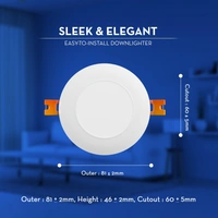 Crompton 3W Led Downlight Star Deep Glaze Pro - 6000K