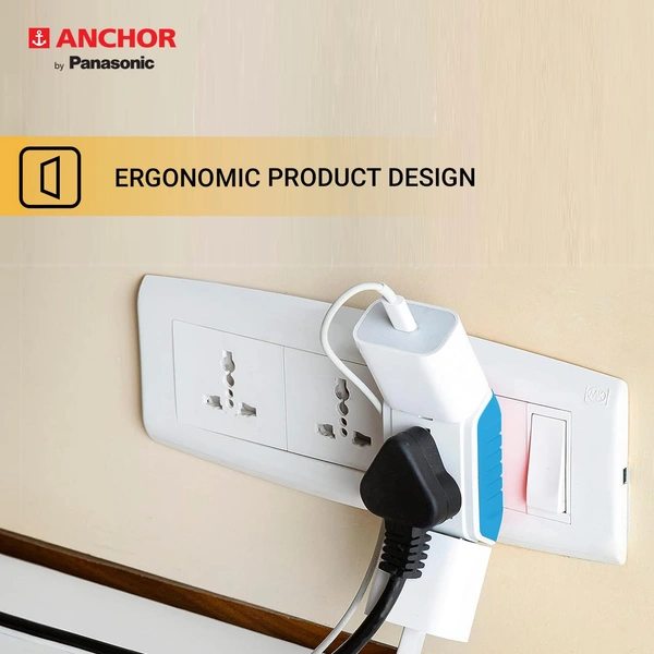 Anchor 6A 3 Pin Multiplug Adaptor with Surge Protection - 22843 Anchor