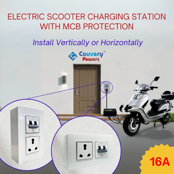 16A Charging Socket / Station with DP MCB 'GM' for Electric Scooter