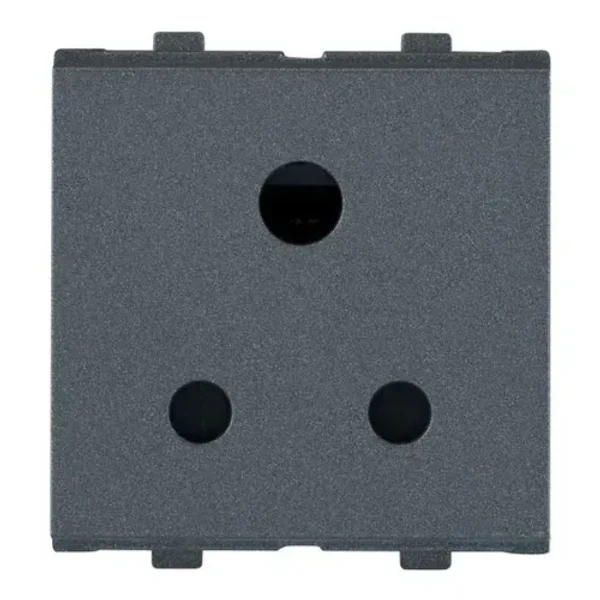 Anchor Penta Modular 6A 3Pin Socket w/o shutter 2M - Graphite Grey - Gray