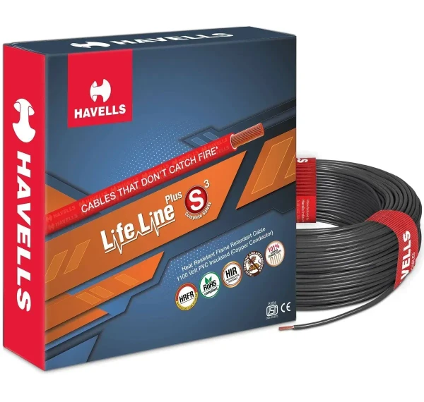 Havells HAVELLS 4.0 SQMM FR COPPER 90 MTR WIRE - Black