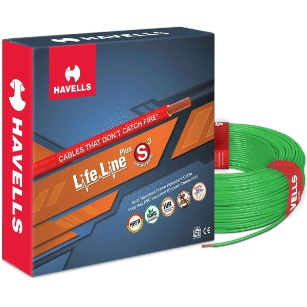 Havells HAVELLS 4.0 SQMM FR COPPER 90 MTR WIRE - Green