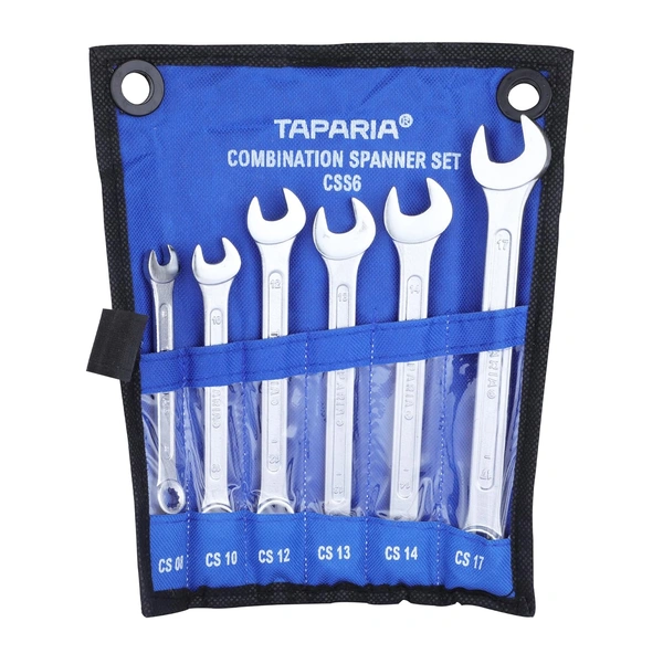 Taparia Steel 8 to 17 Combination Spanner Set (Silver, Pack of 6)