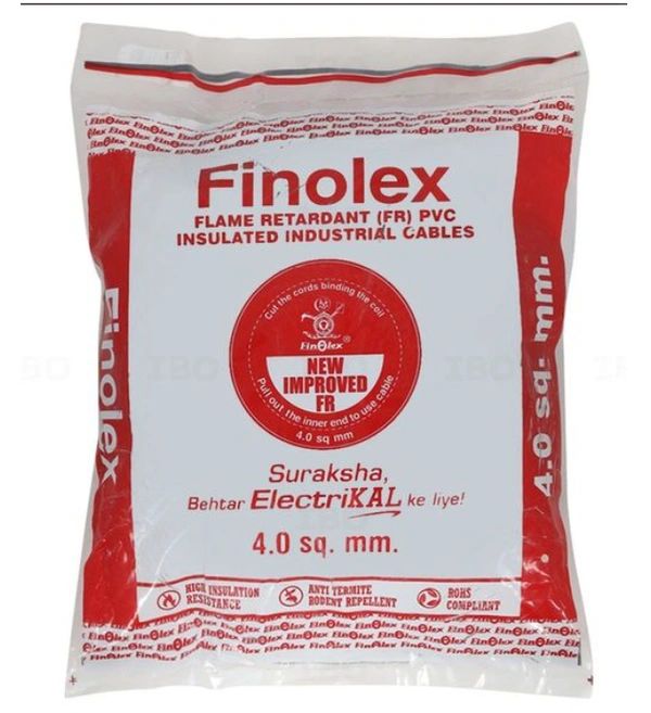 Finolex 4.0 Sqmm FR Wire 180Mtr - Black