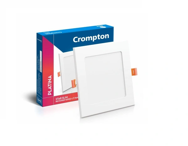 Crompton Led Star Slim Recess Panel Square - 6k - 15W - 7" Cutting
