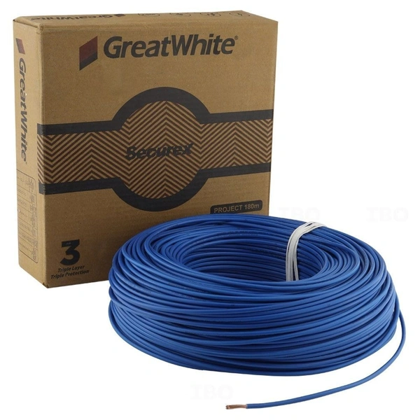 Great White  GREAT WHITE 1.5 SQMM FR COPPER 180 MTR WIRE - Blue