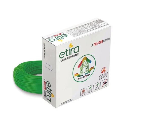 Polycab Etira FR Wire 1.5 Sqmm 90Mtr - Green