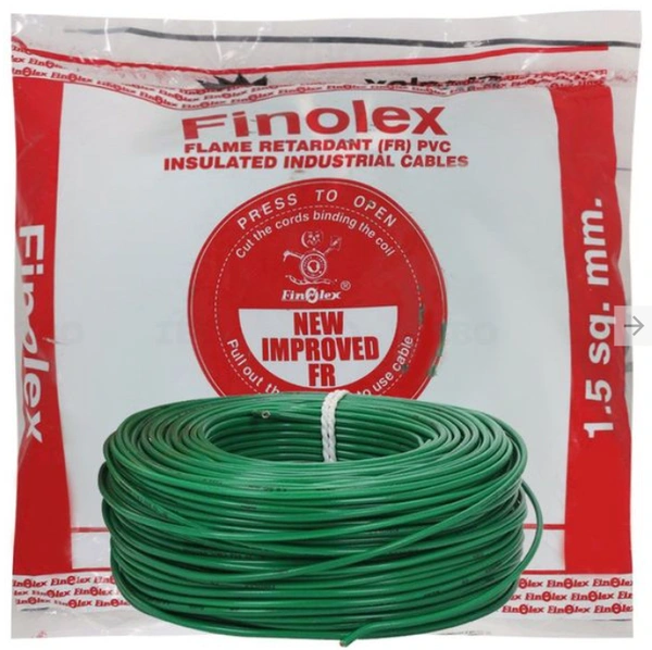 Finolex 1.5 Sqmm FR Wire 180Mtr - Green