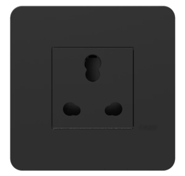 Hager 16A Socket anthracite Protruded - WSNSK42A - Black - Anthracite