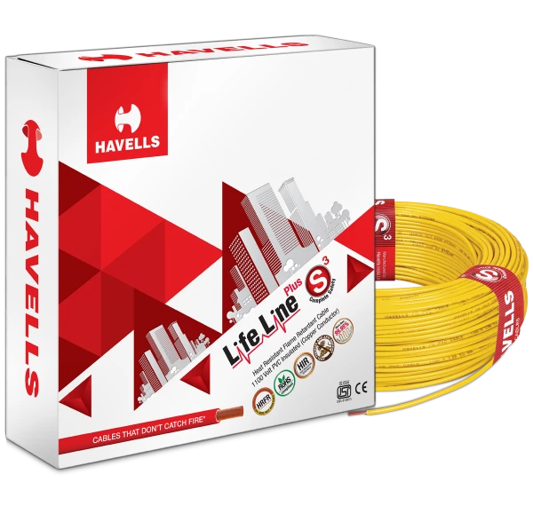Havells HAVELLS 6.0 SQMM FR COPPER 90 MTR WIRE - Yellow