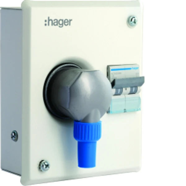 Metal Plug & Socket DB (AC Box) Hager - 20A 2P+E 1Ph 2M AC Box - VYA220C