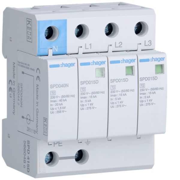 Surge Protection Device 3P+N 15KA Type2 Hager