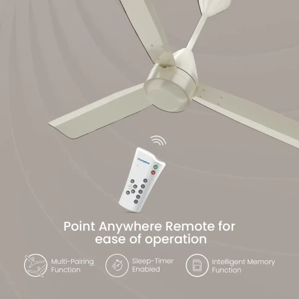 Crompton Energion Groove Ceiling Fan-Opale White
