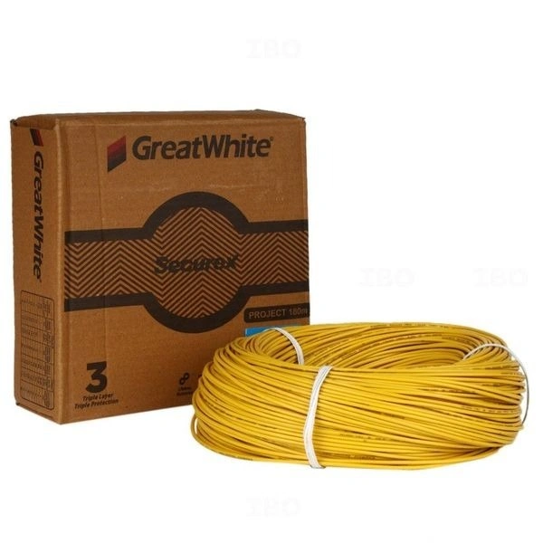 Great White  GREAT WHITE 1.5 SQMM FR COPPER 180 MTR WIRE - Yellow