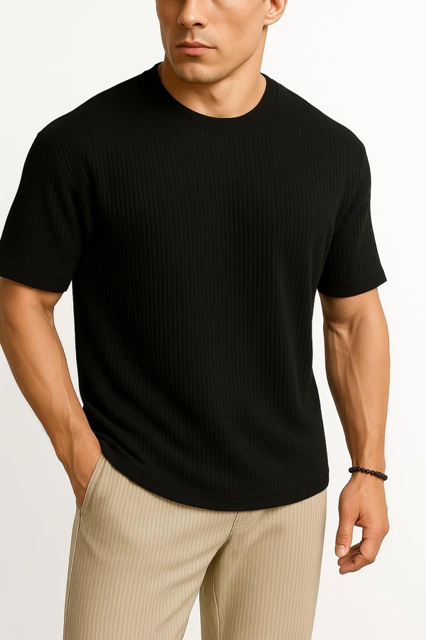 Deozn Printed Oversized T Shirt - Black, L