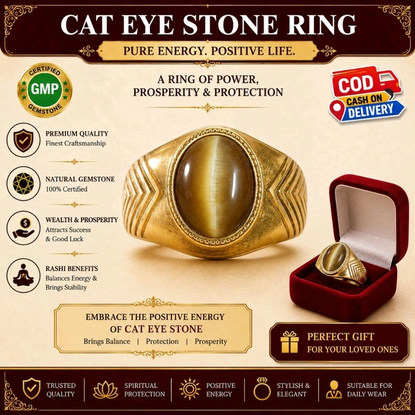 Cat Eye Stone Ring With Certificate 