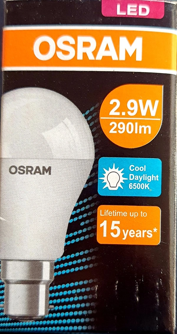 Osram Led Bulb 2.9w White (865C) B22d
