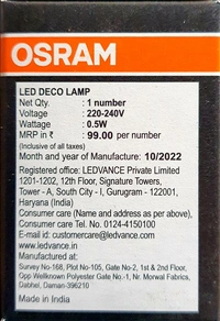 Osram Led Bulb 0.5W  Pink Colour B22d
