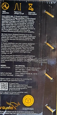 VG CRYSTAL LED TV  STABILIZER UP TO 43 INCHES