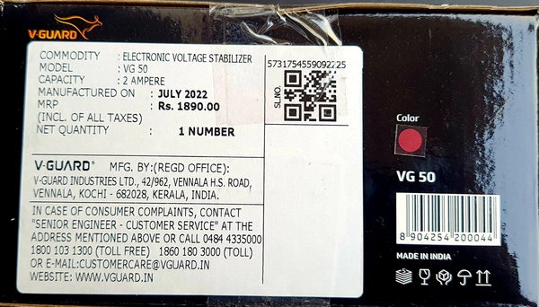 VG 50 REFRIGERATOR  STABILIZER UP TO 300 LETTERS