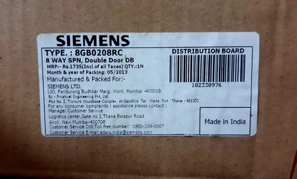 SIEMENS 8+2  10 WAY SPN DD DISTRIBUTION BOARD