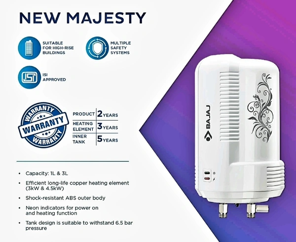 NEW MAJESTY 3Lt INSTANT WATER HEATER