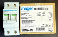Hager Isolator 40A 2 Pole