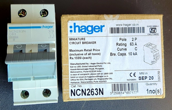 Hager 63A 2 POLE MCB 10K