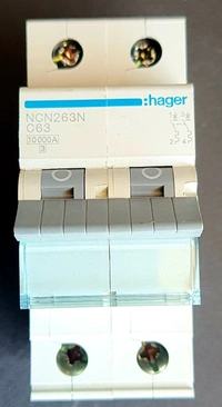 Hager 63A 2 POLE MCB 10K