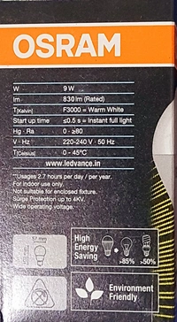 OSRAM 9W 830 (WARM WHITE) B22D