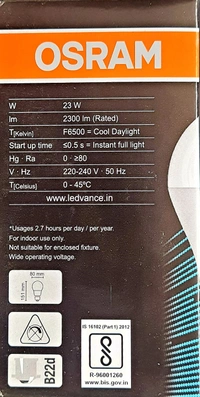 OSRAM 23W LED BULB 6500 B22D