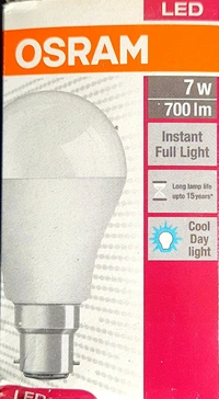Osram Led Bulb  7w White (6500k) B22d