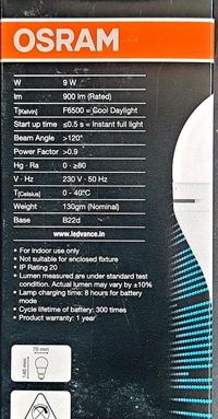 OSRAM LED 9W (865) INVERTER LAMP B22D