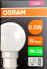 OSRAM LED 0.5W ORRANGE B22D