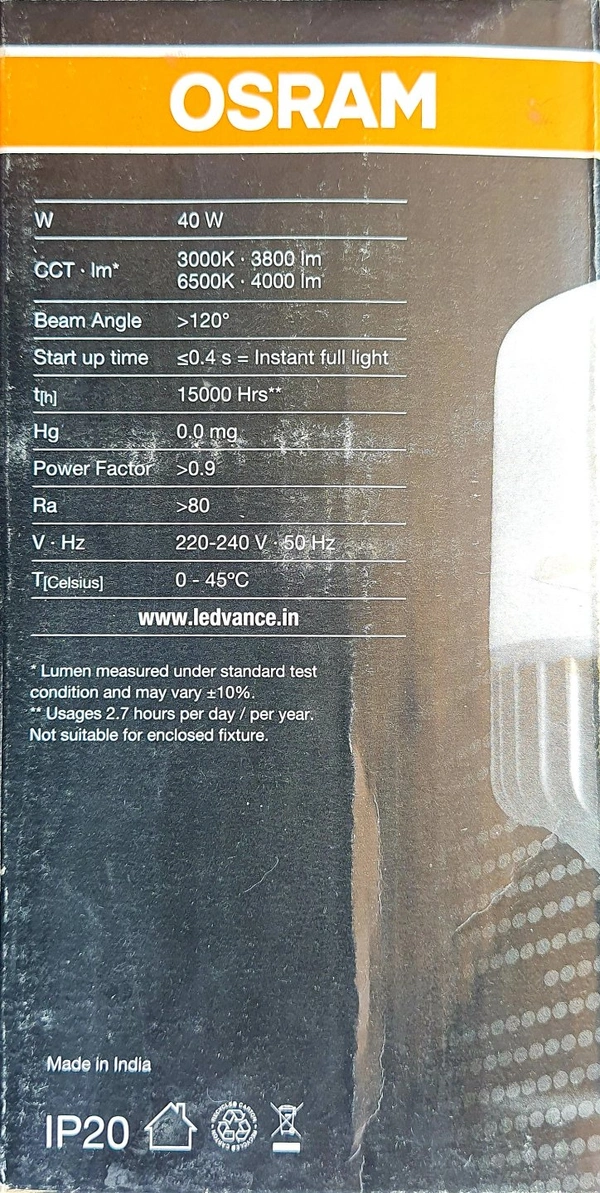 OSRAM LED BULB 40W 6500K B22D