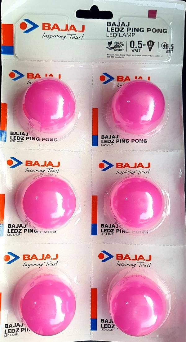 BAJAJ O.5 PINK COLOUR LED BULB EACH B22D