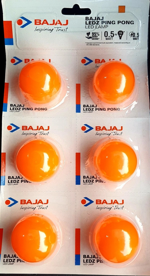 BAJAJ 0.5W ORRANGE COLOUR  LED BULB EACH  B22D