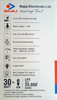 BAJAJ IVORA HB HW LED LAMP 30W CDL B22D