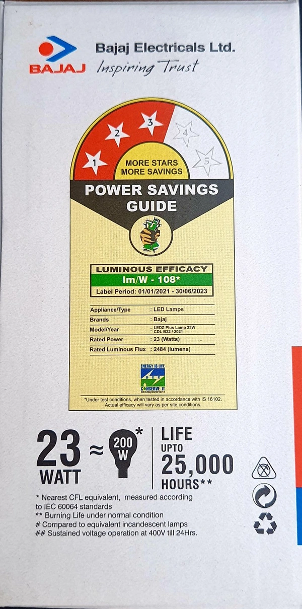 BAJAJ LEDZ PLUS 23W BULB  CDL B22D