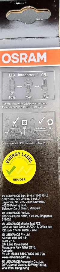 OSRAM LED VALUE STICK 10W/865 G24D