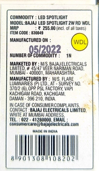 BAJAJ LED 2W WARM WHITE (GOLD) SPOTLIGHT 