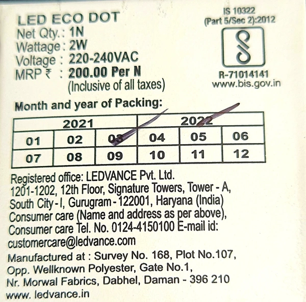 LEDVANCE 2W WARM WHITE LED SPOT LIGHT