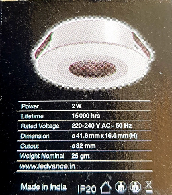 LEDVANCE 2W  WHITE LED SPOT LIGHT