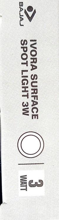 BAJAJ IVORA 3W SURFACE SPOT LIGHT  WARM WHITE 