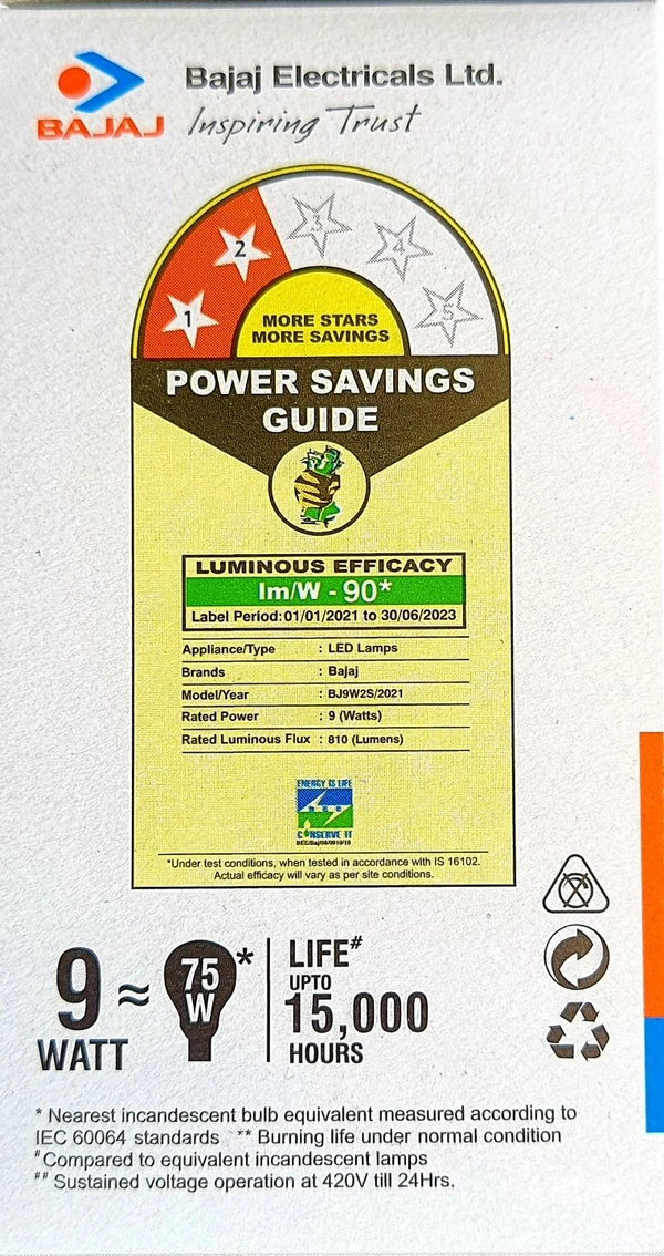 BAJAJ IVORA HB 9W LED BULB CDL B22D