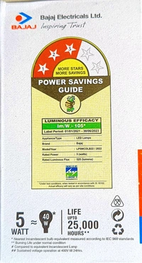 BAJAJ LEDZ PLUS 5W   BULB  CDL B22D