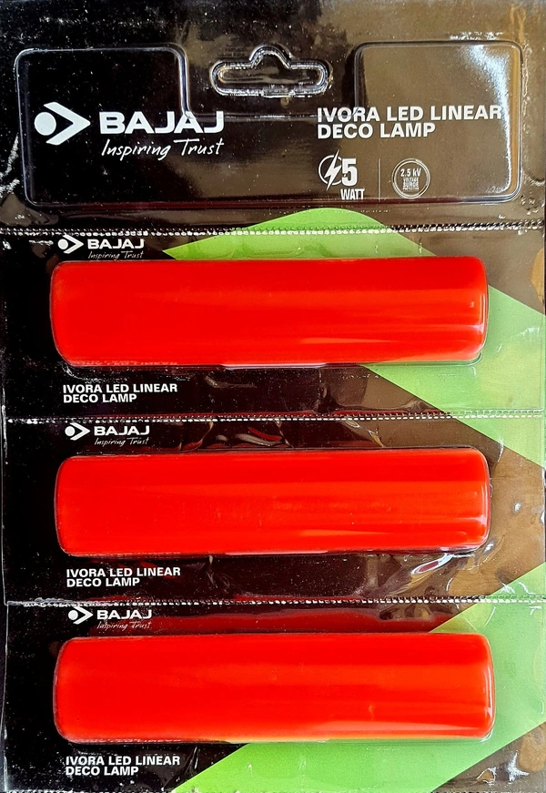 BAJAJ IVORA 5W LED LINER DECO LAMP RED EACH PIECE B22D