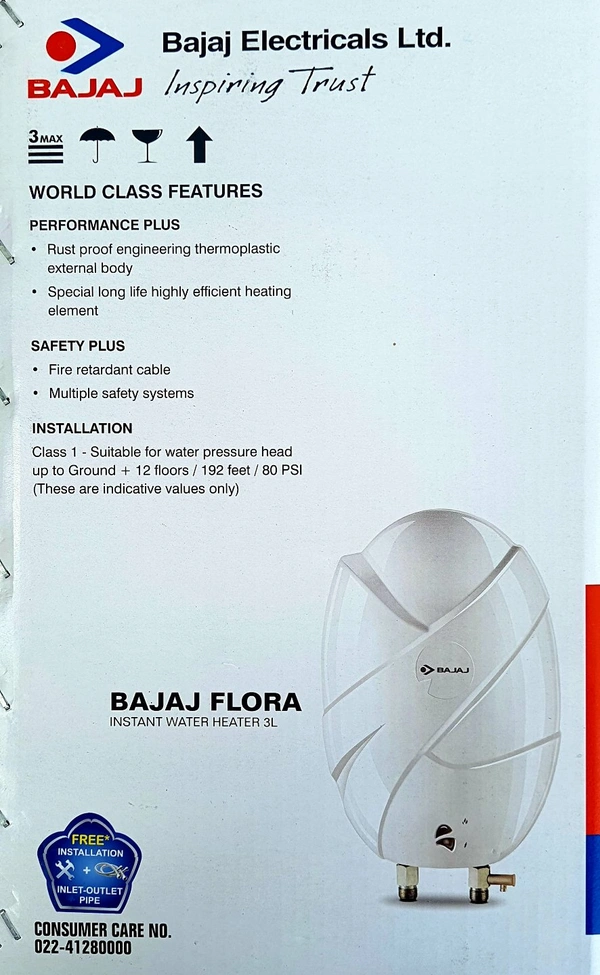 FLORA 3LR INSTANT WATER HEATER
