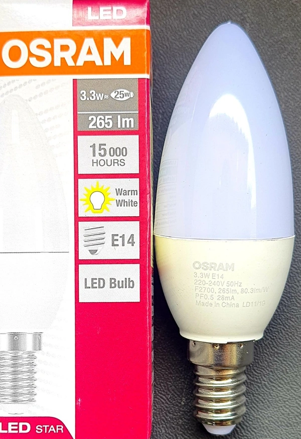 OSRAM LED STAR CLASSIC B 25  3.3W  2700K E14